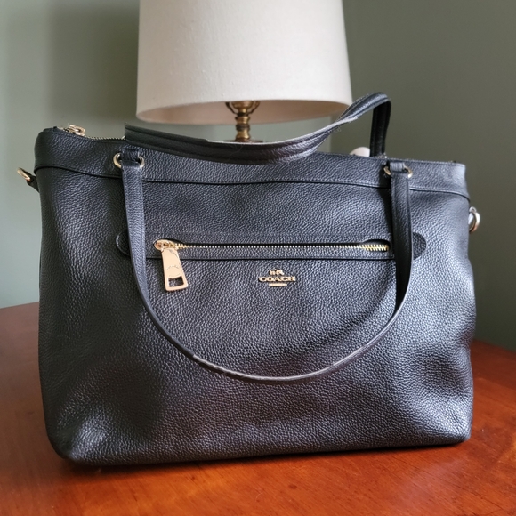 Coach Black Pebbled Leather Tote F54687 - Picture 3 of 16